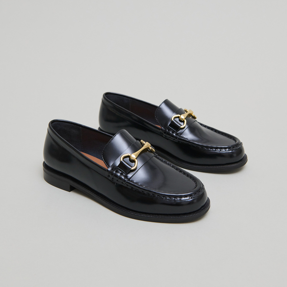Loafers with gold bits in black leather | DUCCIA | Jonak display picture 3