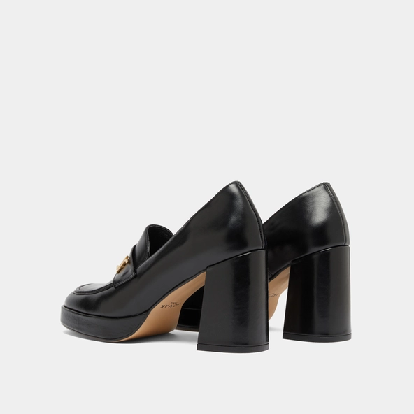 Monogrammed loafers in black leather | VIOLON