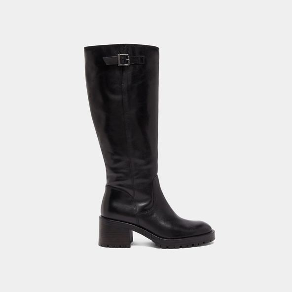 Boots with notched soles in black leather | CECILIEN