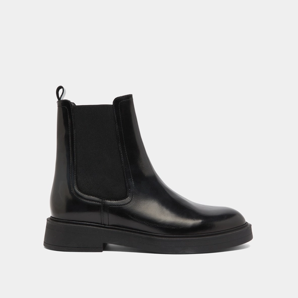 Lowboots with rounded toes in grey glazed leather | AGEN