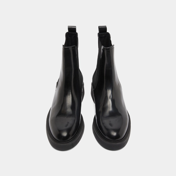 Lowboots with rounded toes in grey glazed leather | AGEN