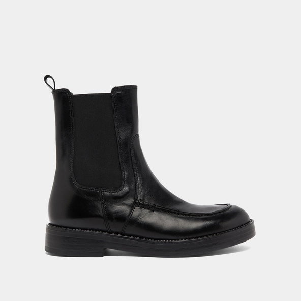 Lowboots with elastics in black leather | ALLAN