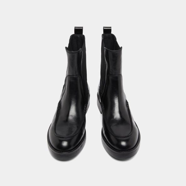Lowboots with elastics in black leather | ALLAN