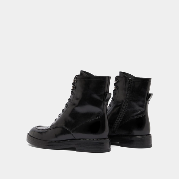 Lowboots with laces in black leather | ALIDA