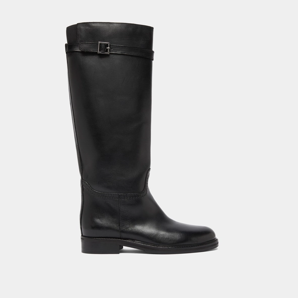 High boots in black leather | ROMANE