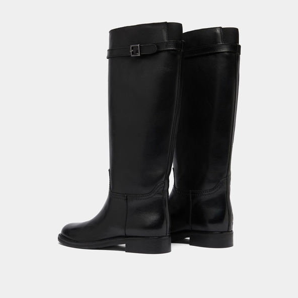 High boots in black leather | ROMANE