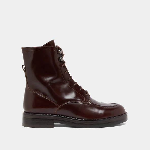Lace-up lowboots in brown leather | ALIDA