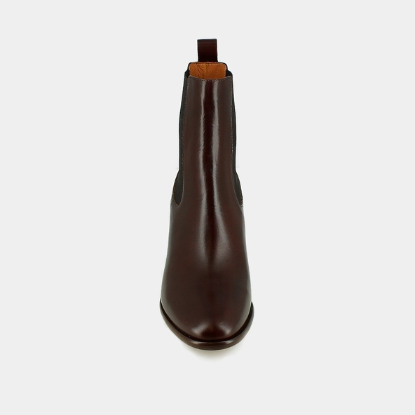 Ankle boots with heels and elastics in brown supple leather | DEVIN