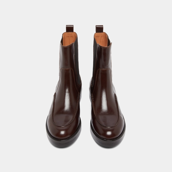 Lowboots with elastics in dark brown leather | ALLAN