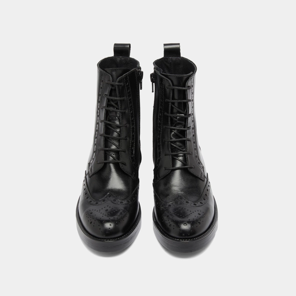 Lowboots with laces in black leather | ARI
