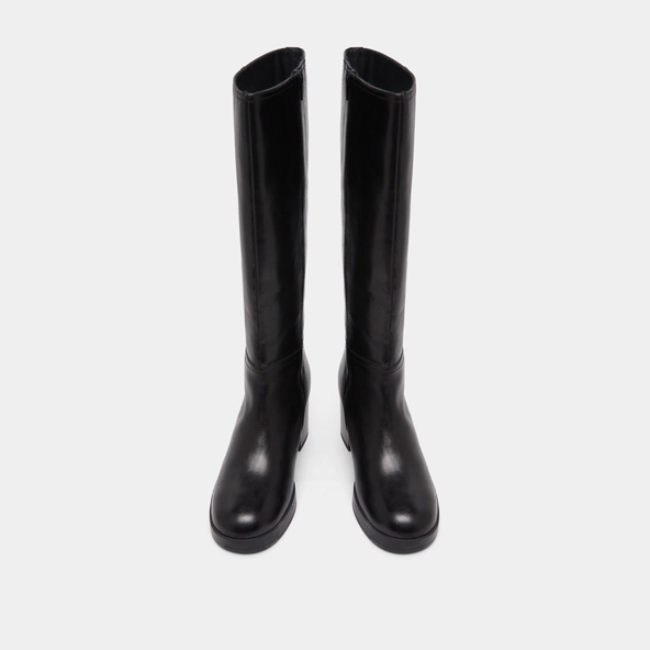 Heeled boots in black leather | ANELIA