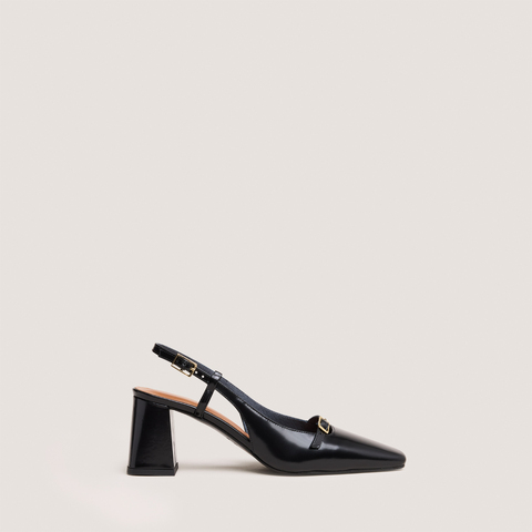 Heeled slingbacks black