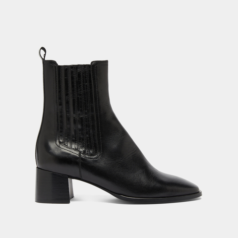 Gathered ankle boots black