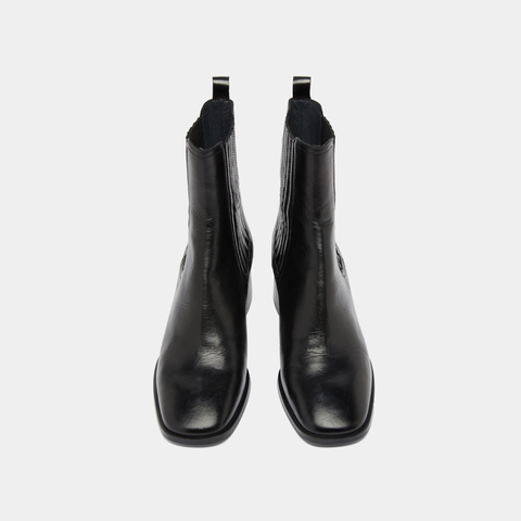 Gathered ankle boots black