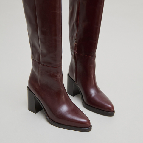 Boots with laminated heels brown