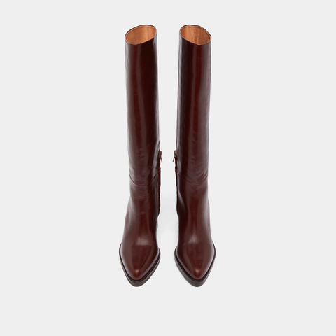 Boots with laminated heels brown