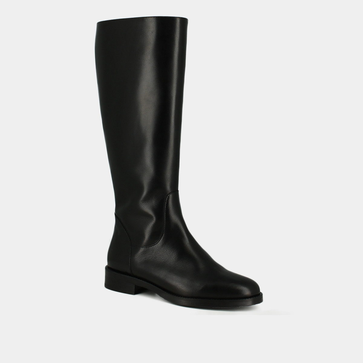 High boots in black leather calf size m | FLOWER