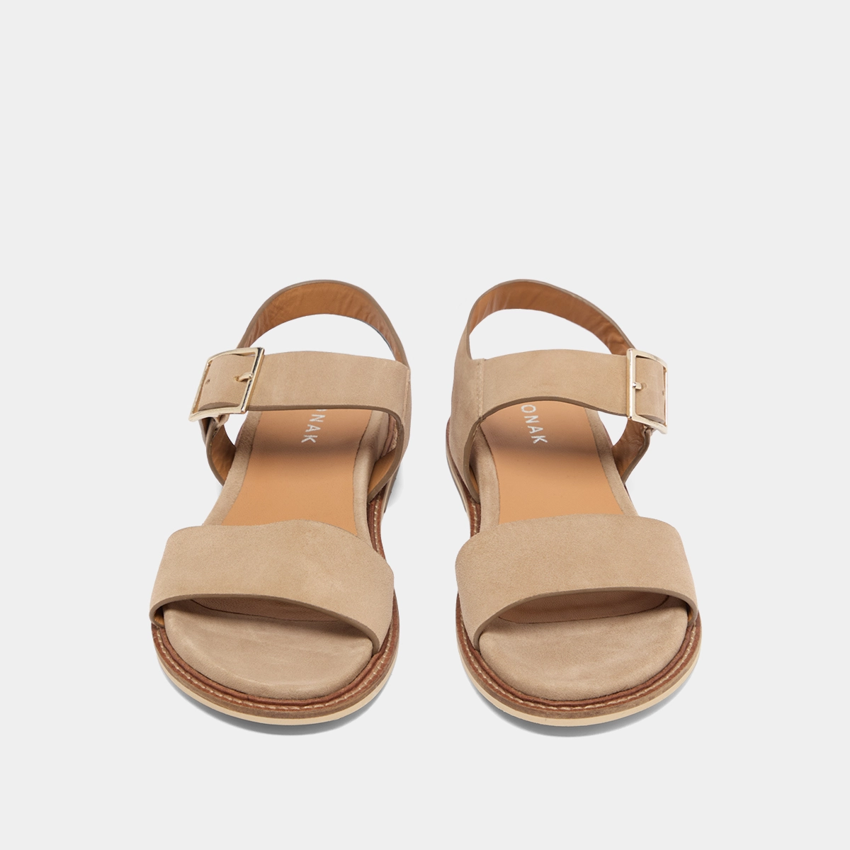 Strappy sandals with open toe in beige velvet | ACCO