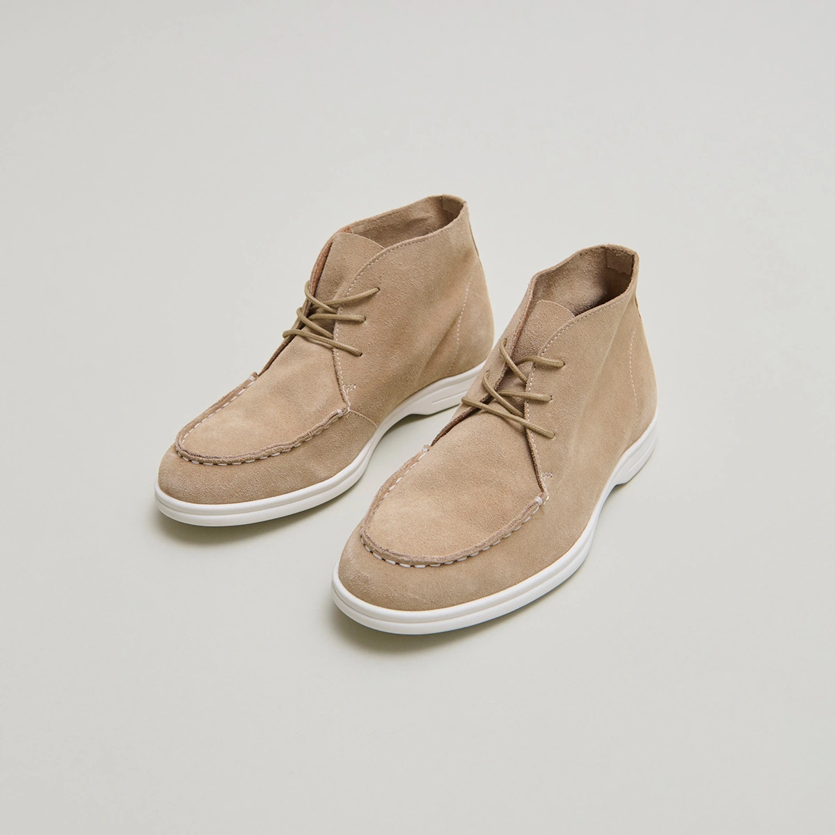 Derbies with topstitching in beige crust | OLYMPE