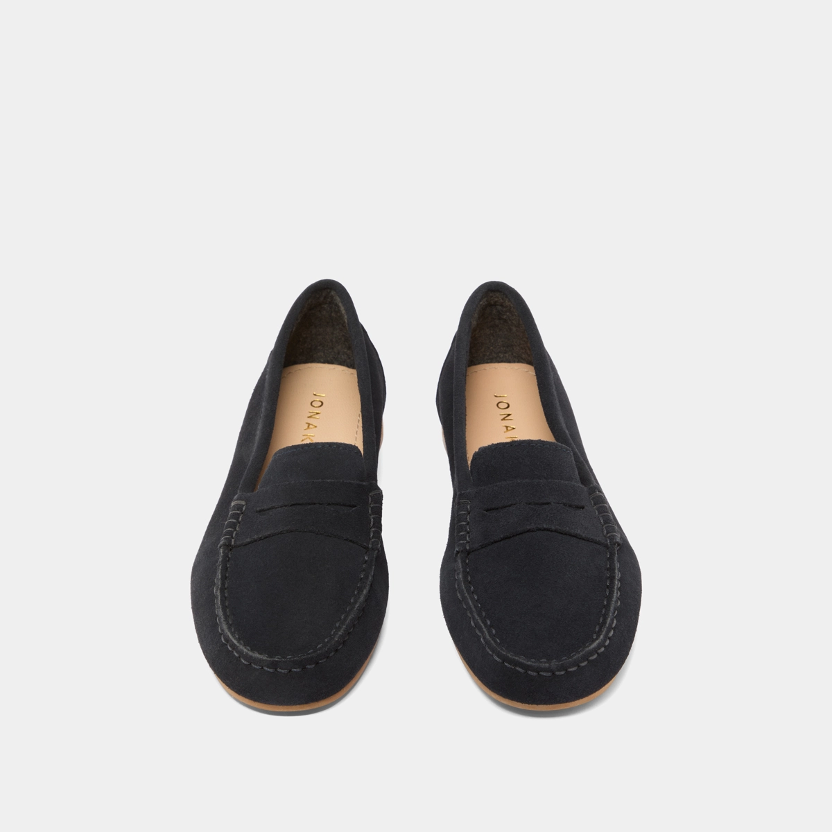 Loafers with topstitching in navy crust | GREG