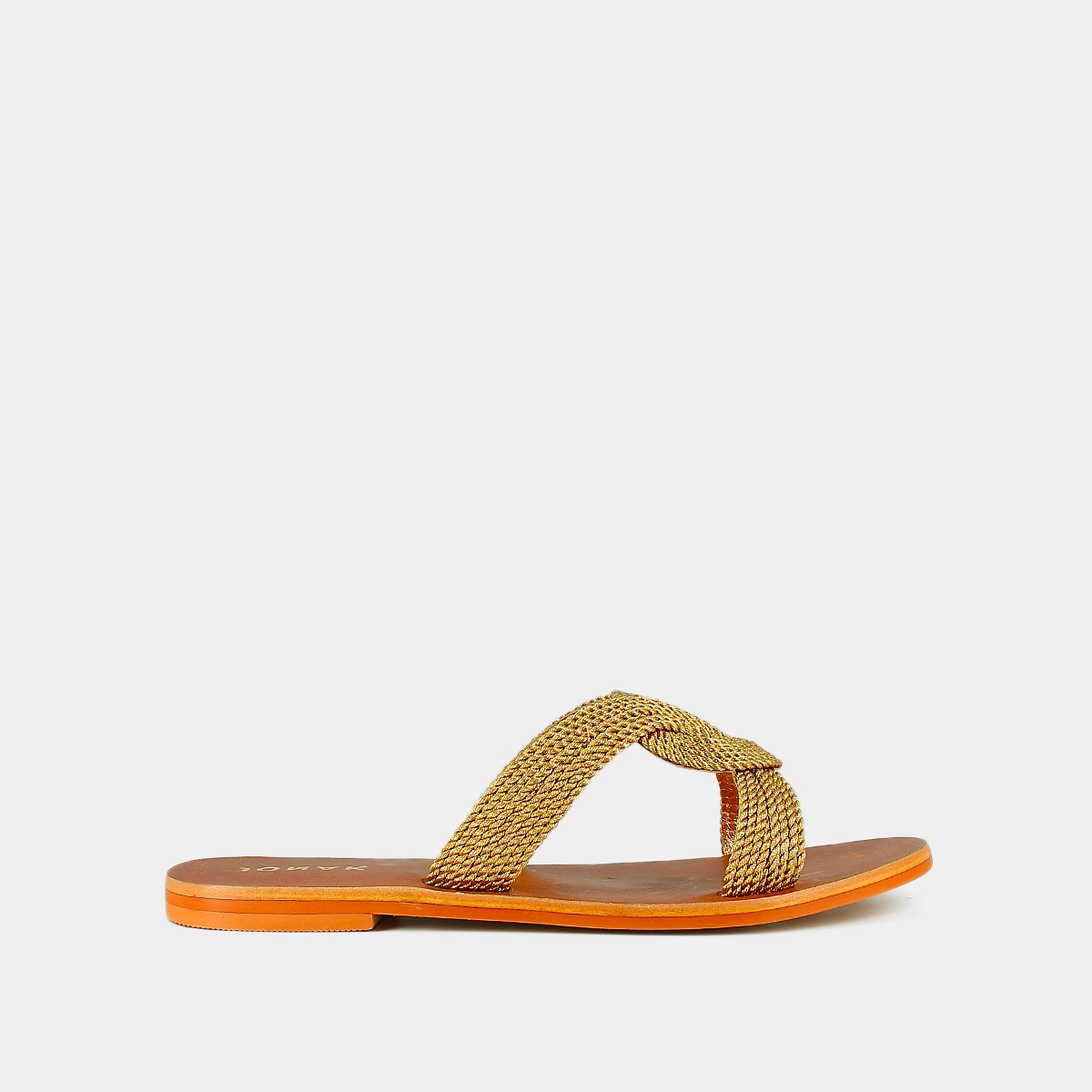 Flat mules in gold rope | WAKI