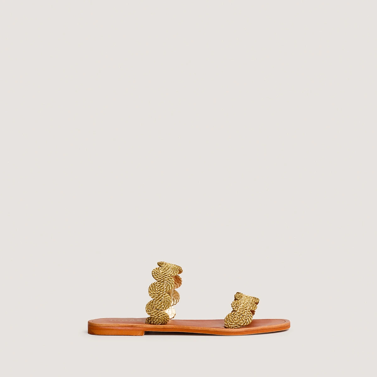 Plagettes with twisted straps in gold rope | WIDO