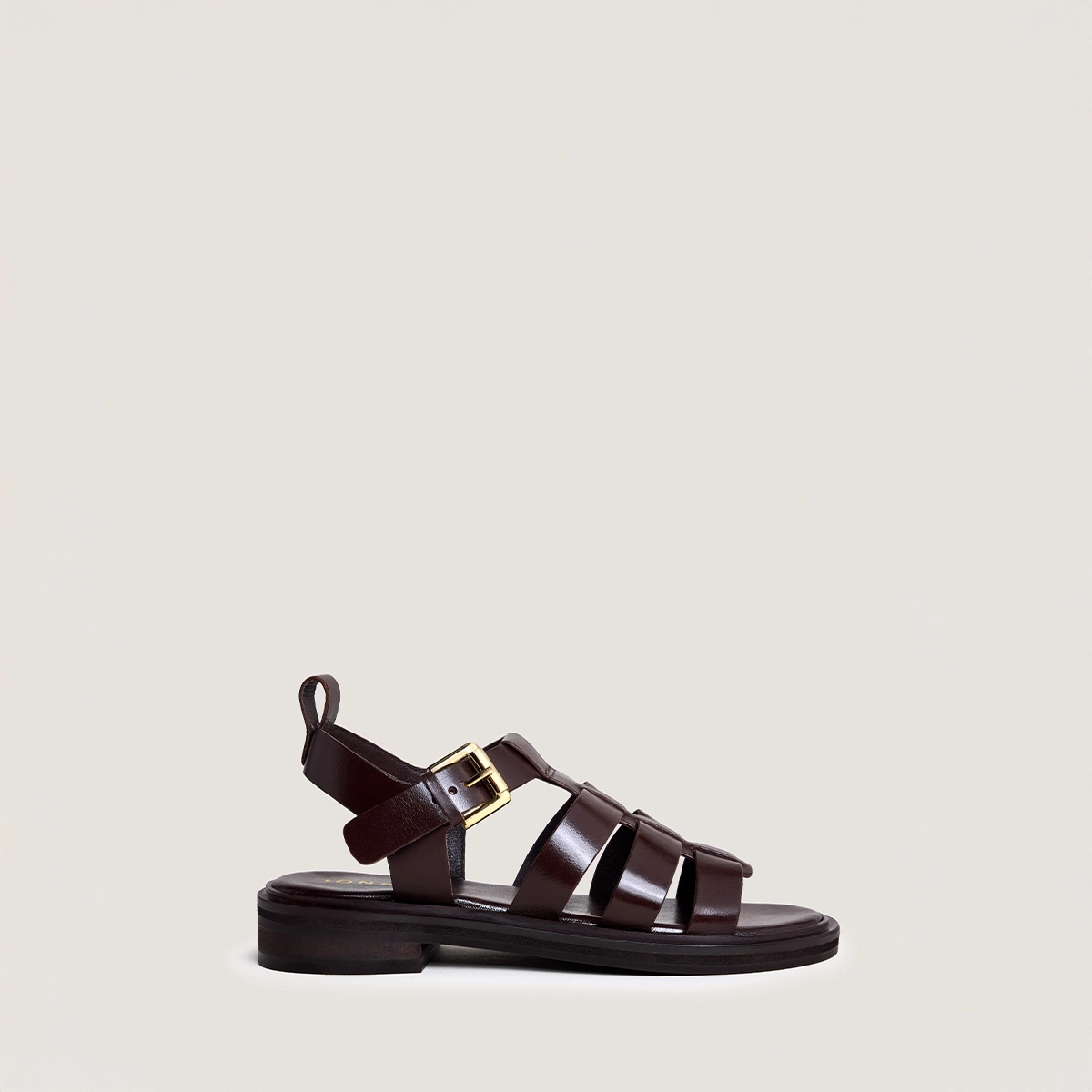 Sandals with adjustable buckles in dark brown leather | WOOL