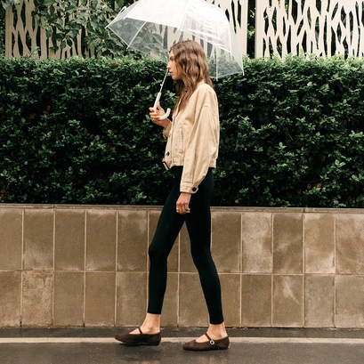 Ballet flats with straps and buckles in dark brown velvet | deesse