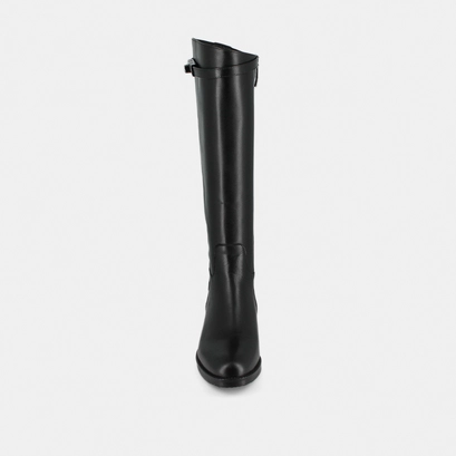 Round-toe boots in black leather | fly