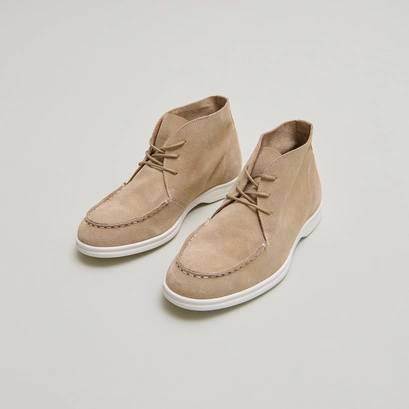 Derbies with topstitching in beige crust | olympe
