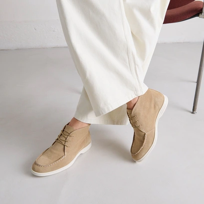 Derbies with topstitching in beige crust | olympe