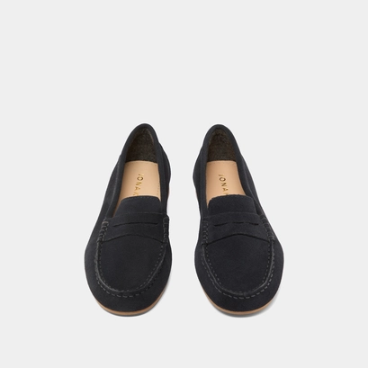 Loafers with topstitching in navy crust | greg