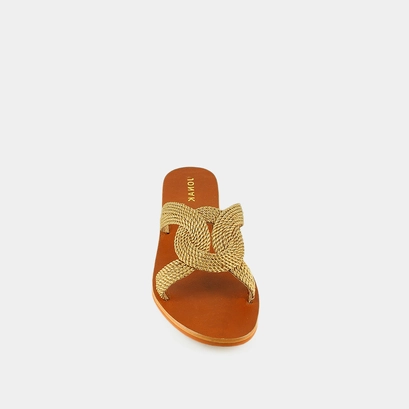 Flat mules in gold rope | waki