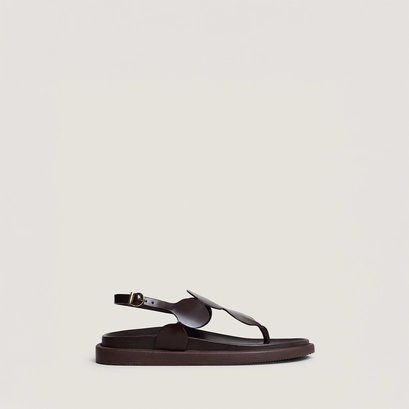 Sandals with adjustable straps dark brown