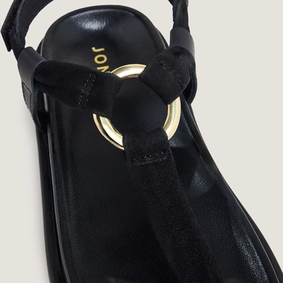 Strappy sandals with round details black