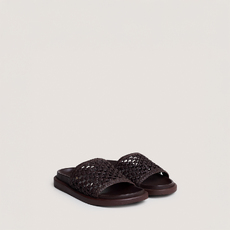 Openwork mules dark brown