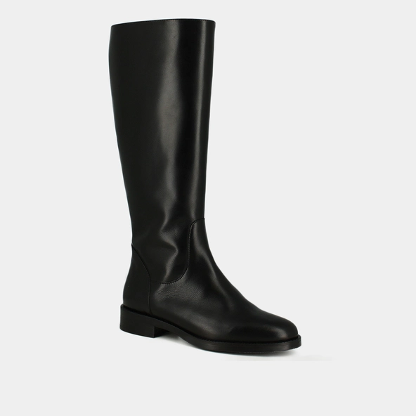 High boots in black leather calf size m | FLOWER
