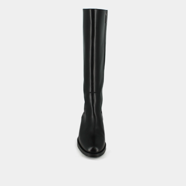 High boots in black leather calf size m | FLOWER