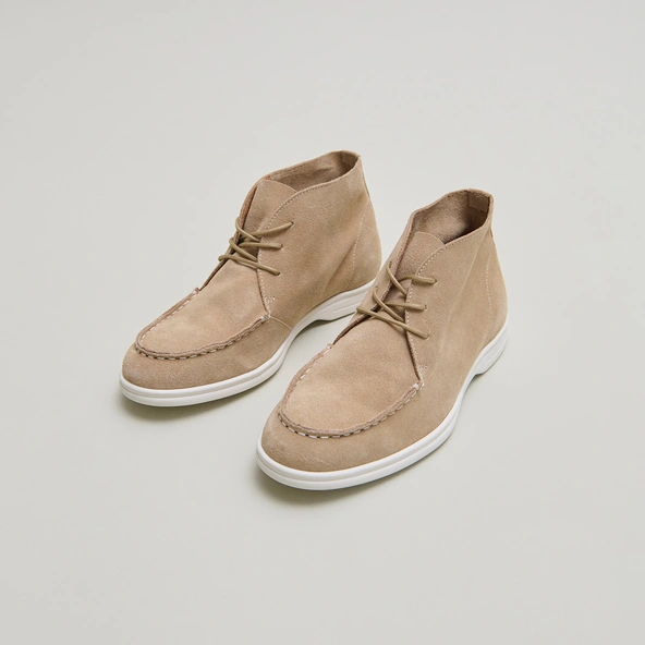 Derbies with topstitching in beige crust | OLYMPE