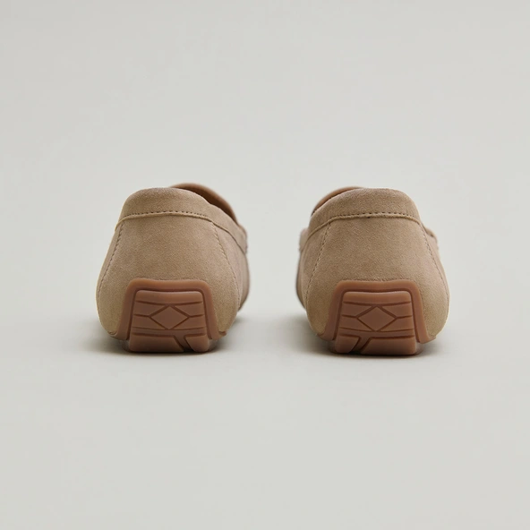 Ruched loafers in beige velvet | ANTONIA