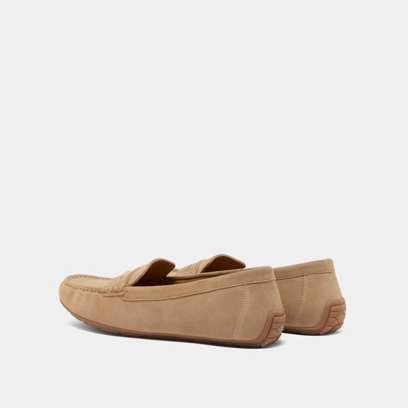 Ruched loafers in beige velvet | ANTONIA