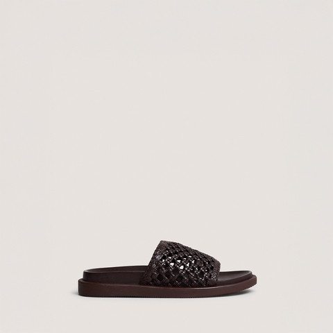 Openwork mules dark brown
