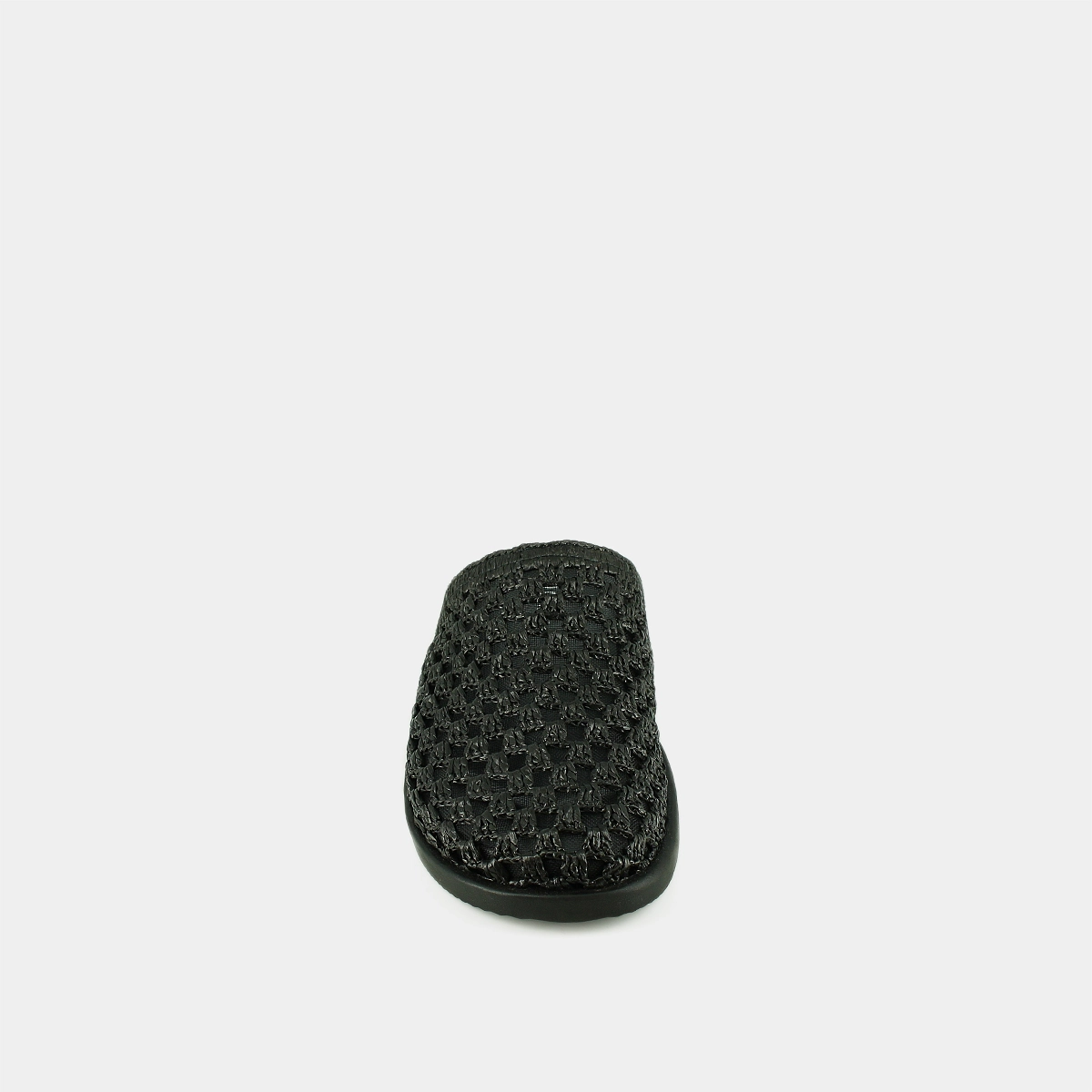 Openwork mules in black raffia | WOLFANG