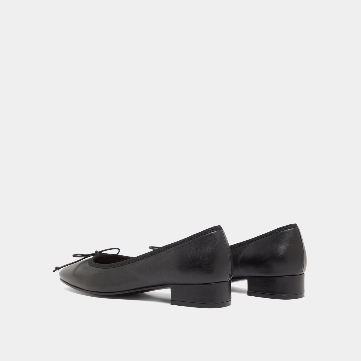 Heeled ballet flats in black leather | DADOU