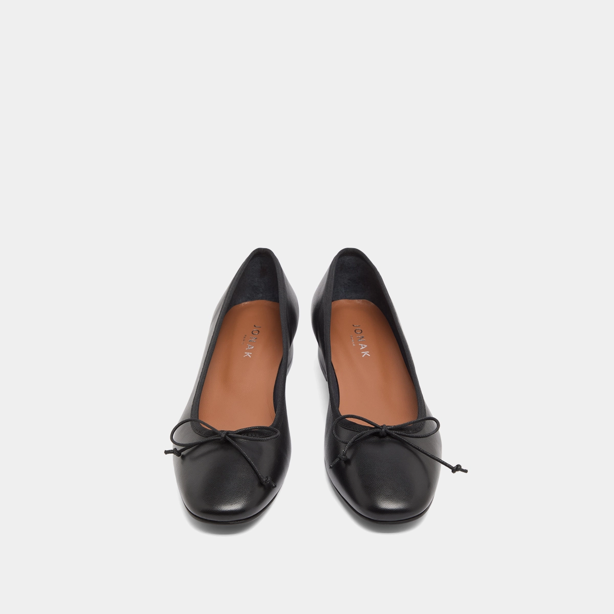 Heeled ballet flats in black leather | DADOU