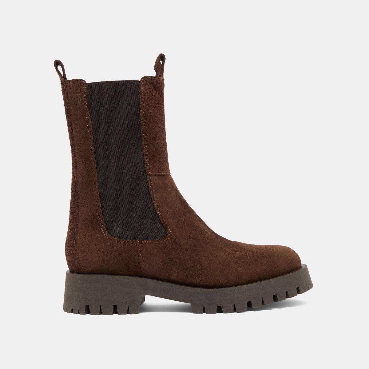 Platform ankle boots in brown suede | RIDLE