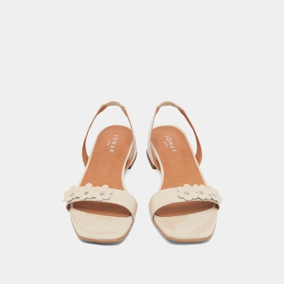 Flower sandals in ecru varnish | anouchka