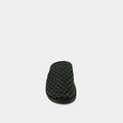 Openwork mules in black raffia | wolfang