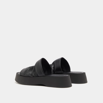 Platform mules in black leather | ERNEST
