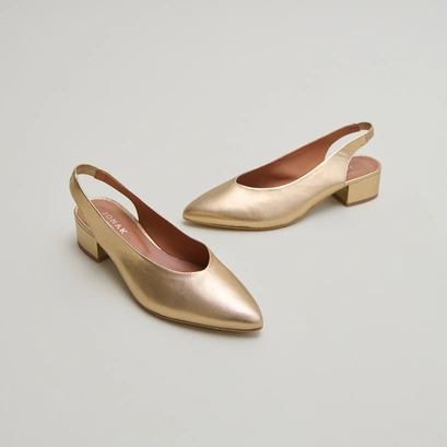 Slingbacks ballet flats in platinum metallic leather | VINCE